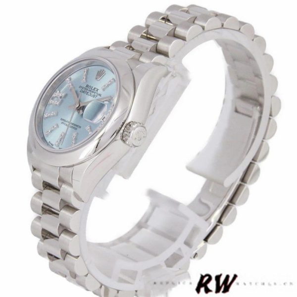 Rolex Datejust 279166 Ice Blue Dial Diamond Domed Bezel 28mm Lady Replica Watch - Image 4