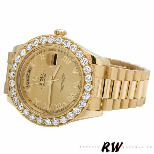 Rolex Day-Date 218348 Champagne Roman Dial 41MM Mens Replica Watch - Image 2