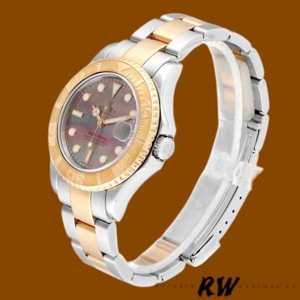 Rolex Yacht Master 168623 Steel Yellow Gold Black MOP Dial 35MM Unisex Replica Watch - Image 3