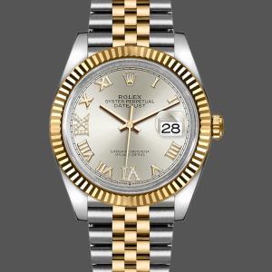 Rolex Datejust 126233 Silver Roman Numeral Dial Fluted Bezel 36MM Unisex Replica Watch