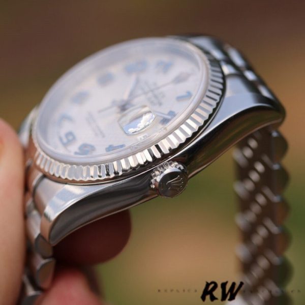 Rolex Datejust 116234 Silver Dial Blue Arabic Numeral Hour Markers 36mm Unisex Replica Watch - Image 4