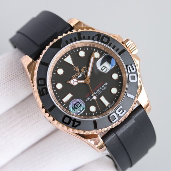 Rolex Yacht Master 116655 Everose Gold Black Dial 40mm Mens replica Watch - Image 4