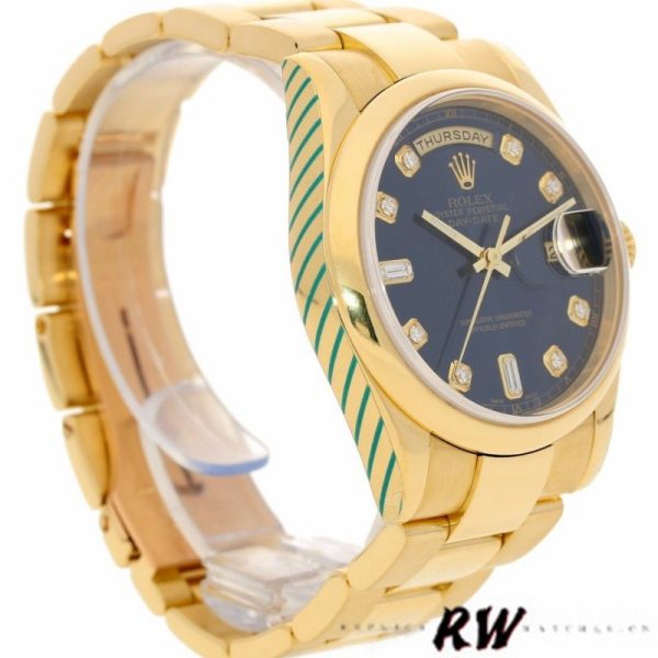 Rolex Day-Date 118208 Blue Diamond Dial 36mm Unisex Replica Watch - Image 3