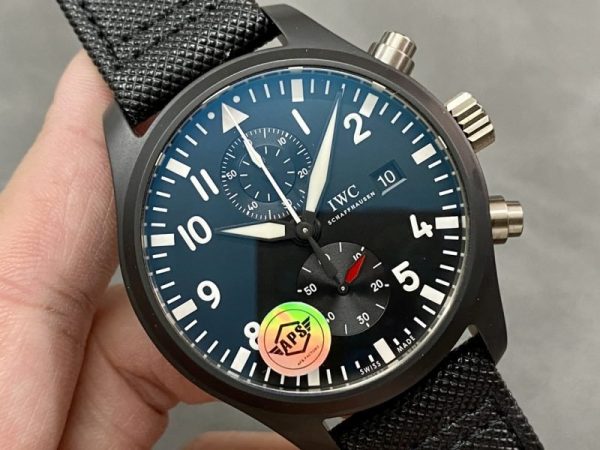 IWC Pilots Chronograph Top Gun IW389001 Black Ceramic Best Replica APSF 44mm - Image 2