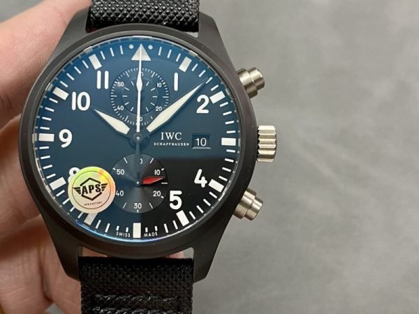 IWC Pilots Chronograph Top Gun IW389001 Black Ceramic Best Replica APSF 44mm - Image 4