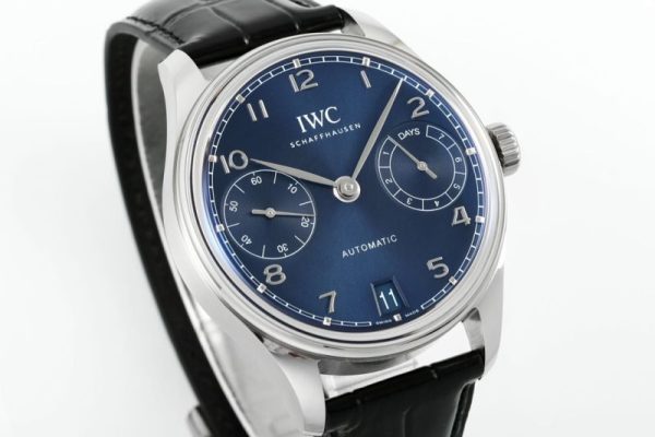 IWC Portugieser IW501704 Automatic Blue Dial Black Leather Strap Best Replica APSF 42mm - Image 2