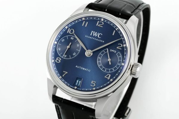IWC Portugieser IW501704 Automatic Blue Dial Black Leather Strap Best Replica APSF 42mm - Image 3