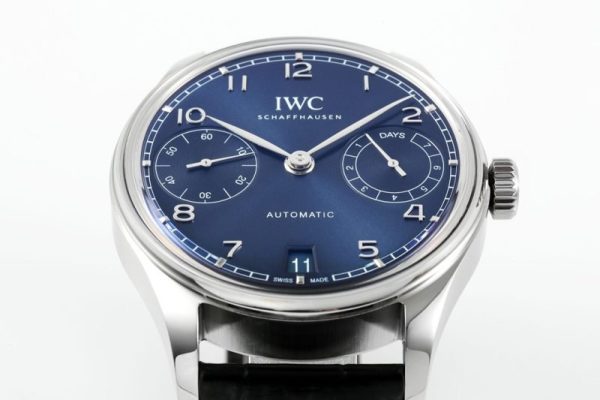 IWC Portugieser IW501704 Automatic Blue Dial Black Leather Strap Best Replica APSF 42mm - Image 4