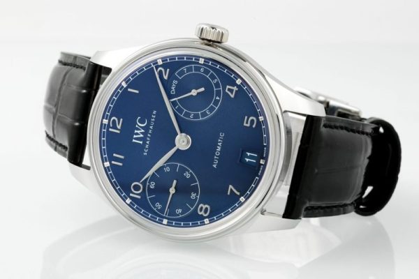 IWC Portugieser IW501704 Automatic Blue Dial Black Leather Strap Best Replica APSF 42mm - Image 5