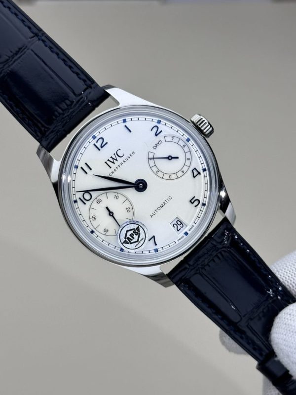 IWC Portugieser IW501702 Silver Dial Blue Arabic Numerals Leather Strap Best Copy APSF 42mm - Image 2