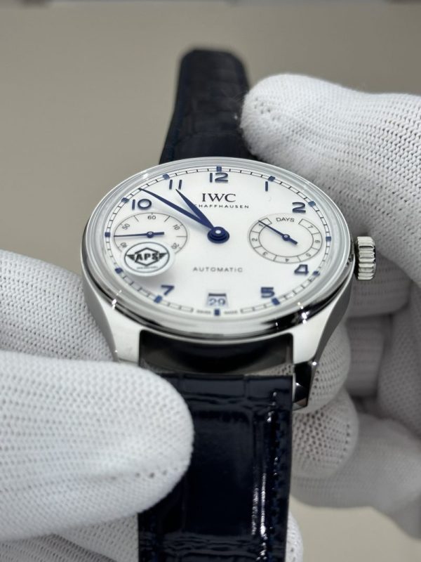 IWC Portugieser IW501702 Silver Dial Blue Arabic Numerals Leather Strap Best Copy APSF 42mm - Image 4