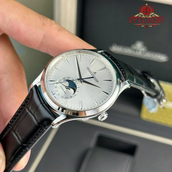 Jaeger-LeCoultre Master Ultra Thin Moon Silver Dial Leather Best Replica APSF 39mm - Image 2
