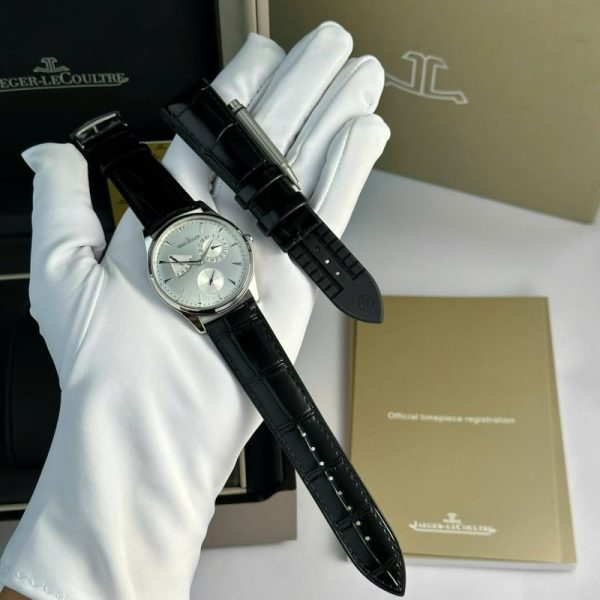 Jaeger-LeCoultre Master Ultra Thin Reserve De Marche Q1378420 Silver Dial Leather Strap Best Replica 39mm - Image 2