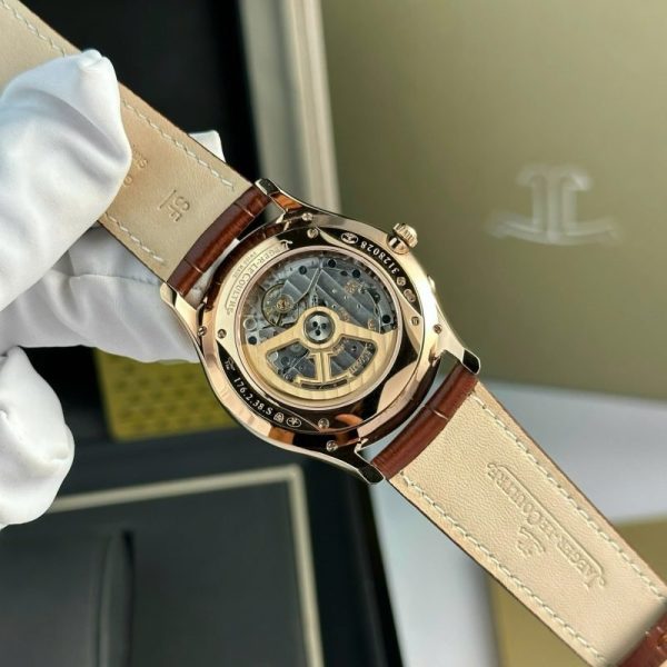 Jaeger-LeCoultre Master Ultra Thin Reserve De Marche Rose Gold Champagne Dial Leather Strap Best Replica ZF 39mm - Image 10