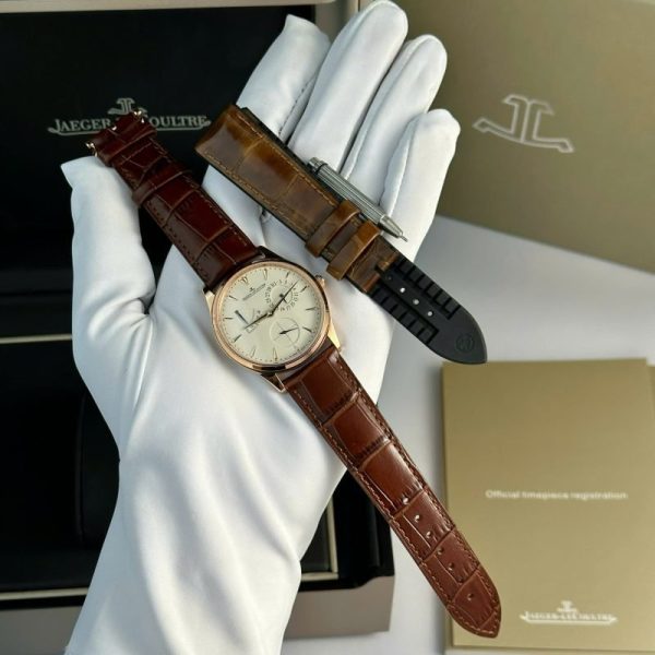 Jaeger-LeCoultre Master Ultra Thin Reserve De Marche Rose Gold Champagne Dial Leather Strap Best Replica ZF 39mm - Image 2