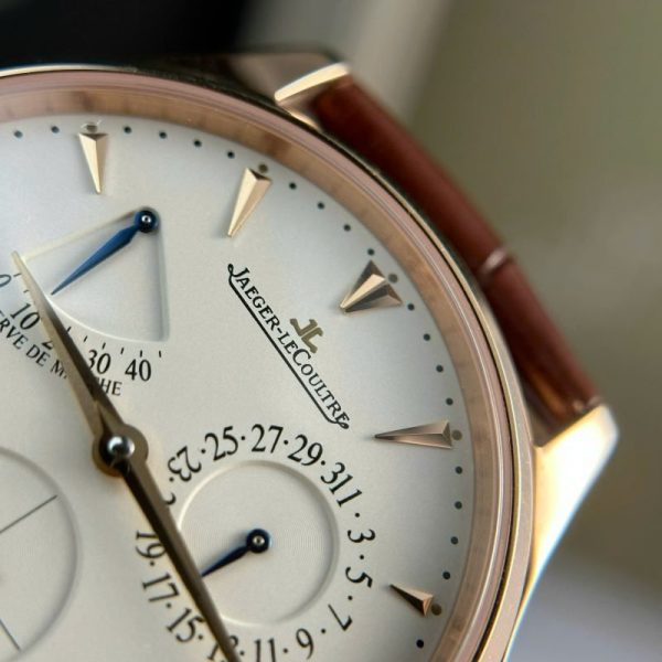 Jaeger-LeCoultre Master Ultra Thin Reserve De Marche Rose Gold Champagne Dial Leather Strap Best Replica ZF 39mm - Image 5