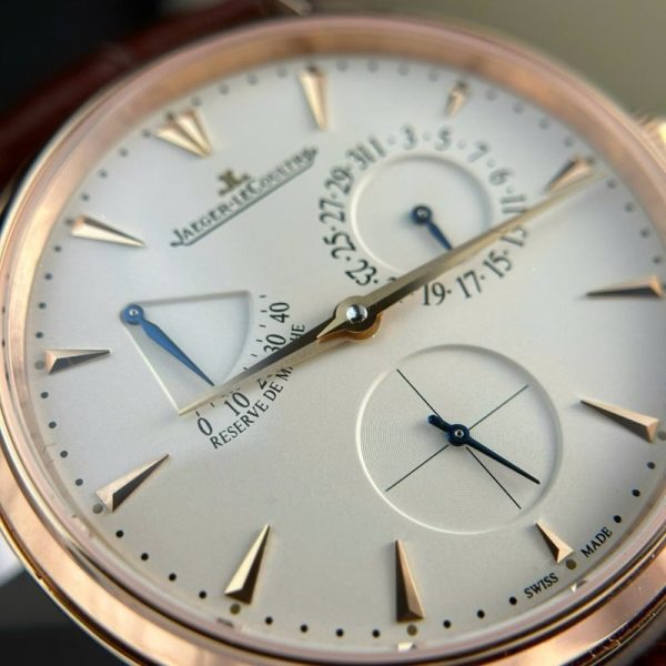 Jaeger-LeCoultre Master Ultra Thin Reserve De Marche Rose Gold Champagne Dial Leather Strap Best Replica ZF 39mm - Image 6