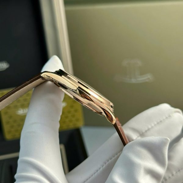 Jaeger-LeCoultre Master Ultra Thin Reserve De Marche Rose Gold Champagne Dial Leather Strap Best Replica ZF 39mm - Image 8