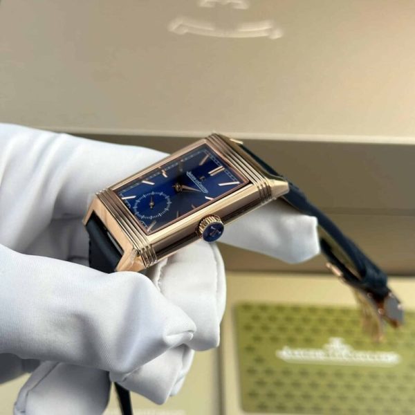 Jaeger-LeCoultre Reverso Tribute Monoface Small Seconds Rose Gold Blue Dial Best Replica MGF 45.6??27.4mm - Image 4