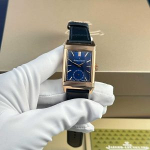 Jaeger-LeCoultre Reverso Tribute Monoface Small Seconds Rose Gold Blue Dial Best Replica MGF 45.6??27.4mm
