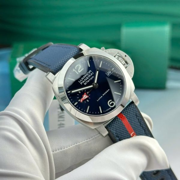 Panerai Luminor Quaranta BiTempo Luna Rossa PAM01404 Blue Dial Rubber Strap Best Replica VSF 40mm - Image 2