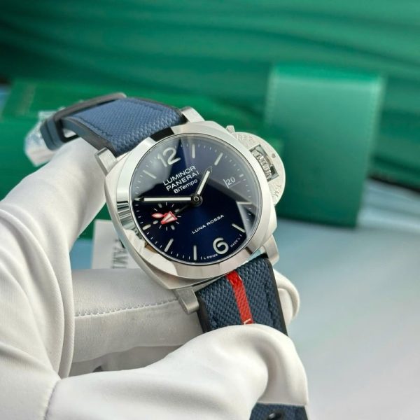 Panerai Luminor Quaranta BiTempo Luna Rossa PAM01404 Blue Dial Rubber Strap Best Replica VSF 40mm - Image 3
