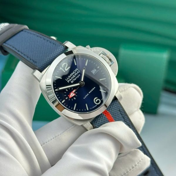 Panerai Luminor Quaranta BiTempo Luna Rossa PAM01404 Blue Dial Rubber Strap Best Replica VSF 40mm - Image 4