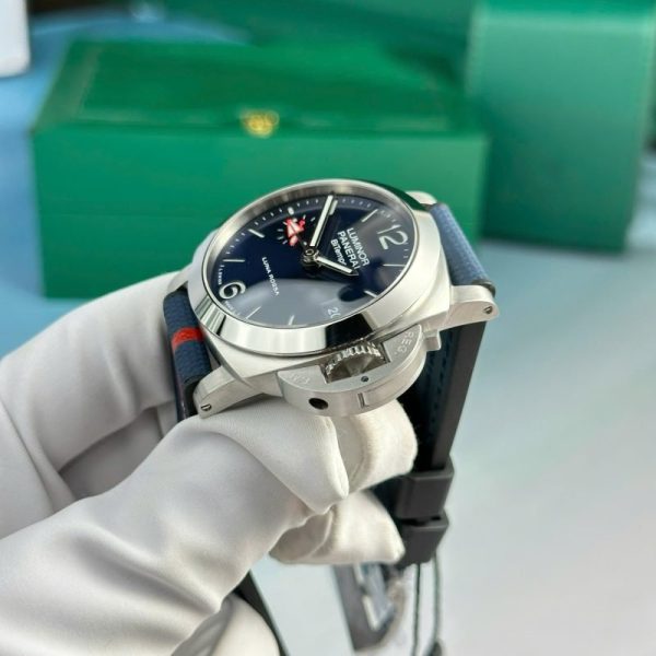 Panerai Luminor Quaranta BiTempo Luna Rossa PAM01404 Blue Dial Rubber Strap Best Replica VSF 40mm - Image 6