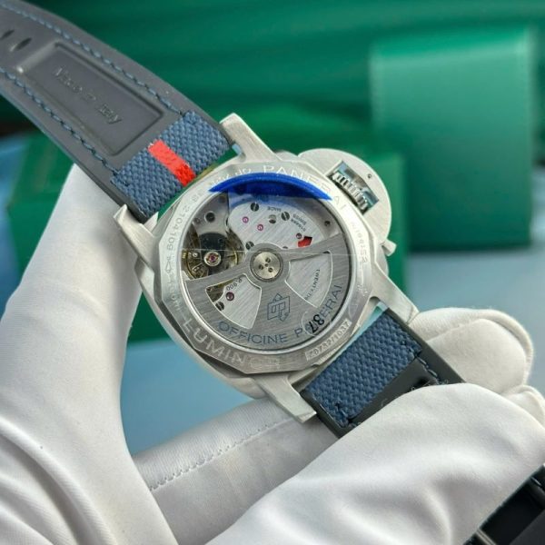 Panerai Luminor Quaranta BiTempo Luna Rossa PAM01404 Blue Dial Rubber Strap Best Replica VSF 40mm - Image 9