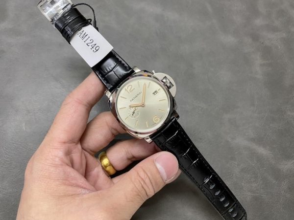 Panerai Luminor Due PAM1249 Ivory Sun-brushed Dial Leather Strap Best Replica VSF 42mm