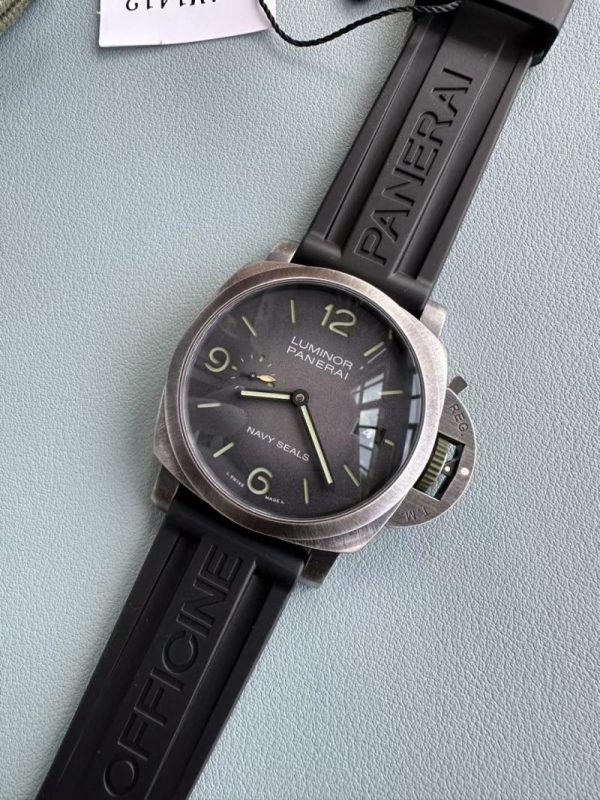 Panerai Luminor Marina Navy Seals PAM01412 Grey Dial Rubber Strap Best Replica VSF 44mm - Image 3
