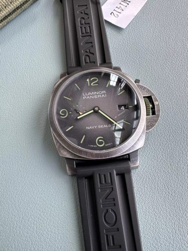 Panerai Luminor Marina Navy Seals PAM01412 Grey Dial Rubber Strap Best Replica VSF 44mm - Image 4
