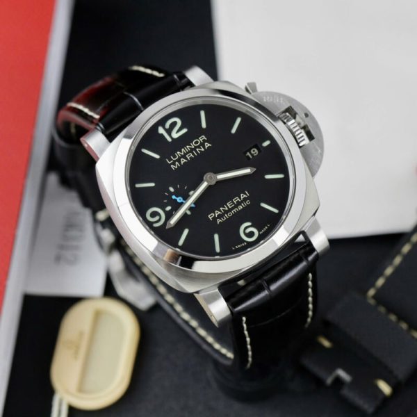 Panerai Luminor Marina Steel Black Dial PAM1312 Leather Best Replica VSF 44mm - Image 3