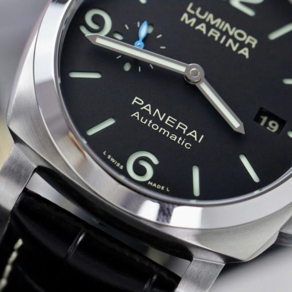 Panerai Luminor Marina Steel Black Dial PAM1312 Leather Best Replica VSF 44mm - Image 5