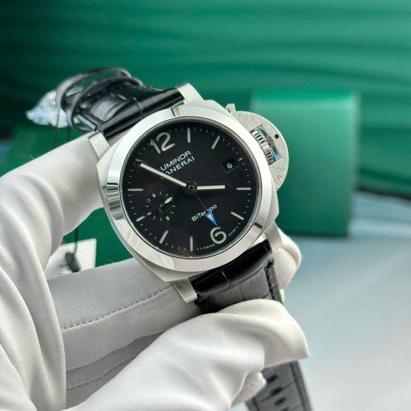Panerai Luminor Quaranta BiTempo PAM01365 Black Dial Leather Best Replica VSF 40mm - Image 2