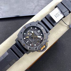 Panerai Submersible GMT Carbotech Navy Seals PAM 1324 Black Carbon Rubber Strap Best Replica VSF 44mm