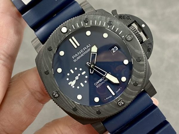 Panerai Submersible Quarantaquattro Carbotech Blu Abisso PAM1232 Blue Dial Rubber Strap Best Replica VSF 44mm - Image 2
