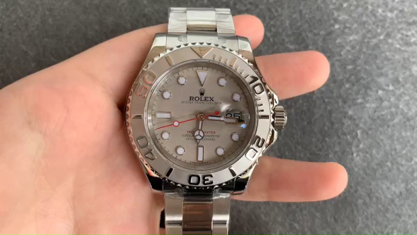 Rolex Yachtmaster 168622 Platinum Stainless Steel Silver Dial 35mm Unisex Replica Watch - Image 2