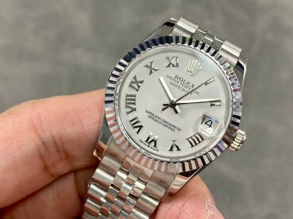 Rolex Datejust 279174 Stainless Steel Silver Roman Numeral Dial 28mm Lady Replica Watch - Image 3