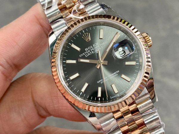 Rolex DateJust 126231 Two-Tone SS Rose Gold Grey Rhodium Dial - Image 3