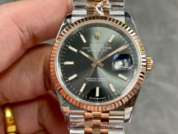 Rolex DateJust 126231 Two-Tone SS Rose Gold Grey Rhodium Dial - Image 2