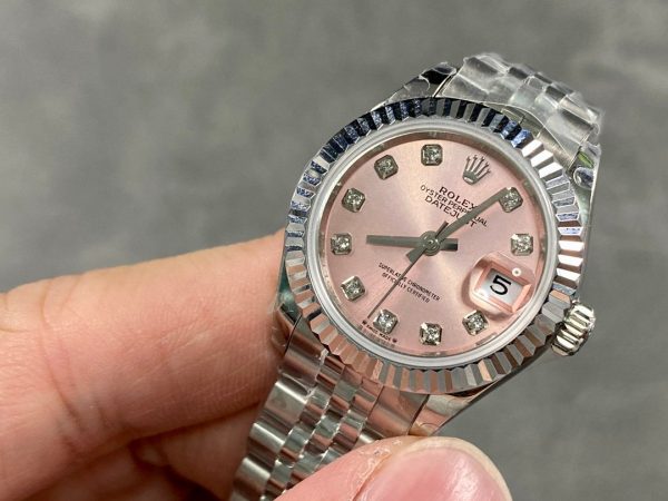 Rolex Datejust 279174 Stainless Steel Pink Diamond Dial 28mm Lady Replica Watch - Image 4