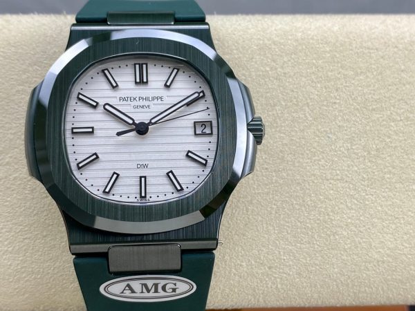 Patek Philippe Nautilus Green Rubber White Dial 5711 40MM Watch - Image 3