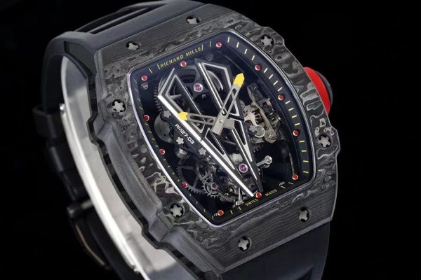 Replica RM 27-03 Rafael Nadal Black Tourbillon Black Rubber Strap - Image 2