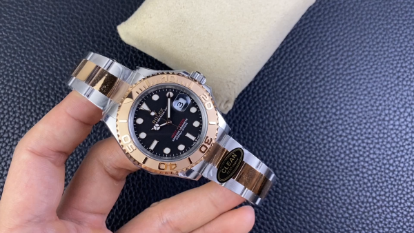 Rolex Yacht Master 116621 Black Dial Rose Gold Steel 40mm Mens Replica Watch - Image 2