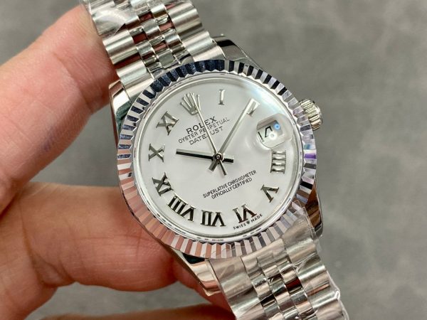 Rolex Datejust 279174 Stainless Steel Silver Roman Numeral Dial 28mm Lady Replica Watch - Image 2