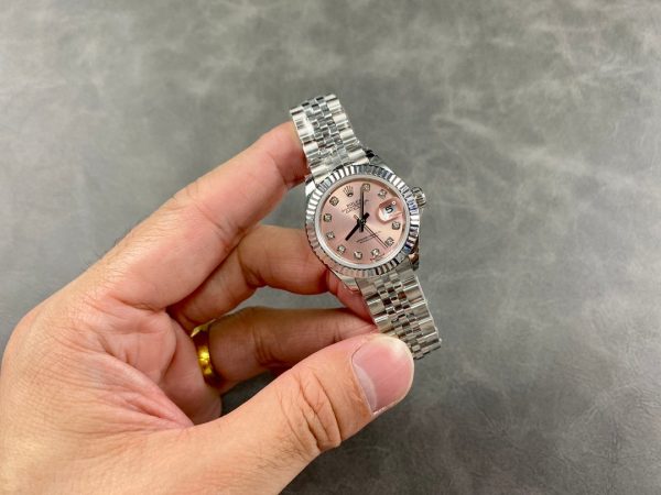 Rolex Datejust 279174 Stainless Steel Pink Diamond Dial 28mm Lady Replica Watch - Image 5