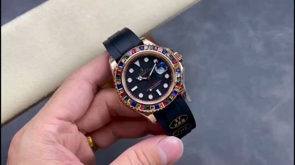 Rolex Yacht Master 116695 Black Rubber Strap Black Dial 40MM Mens Replica Watch - Image 2