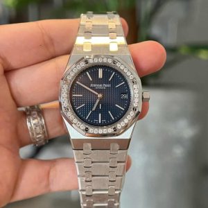 Audemars Piguet Royal Oak Jumbo 16202ST Blue Dial Custom Moissanite Bezel Best Replica ZF 39mm