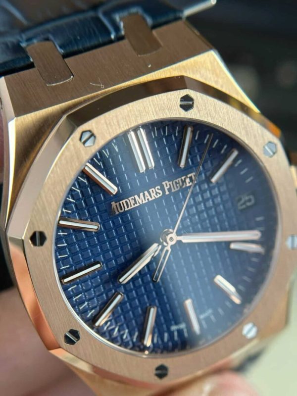 Audemars Piguet Royal Oak 15510OR 50th Anniversary Blue Dial Leather Best Replica APSF 41mm - Image 3